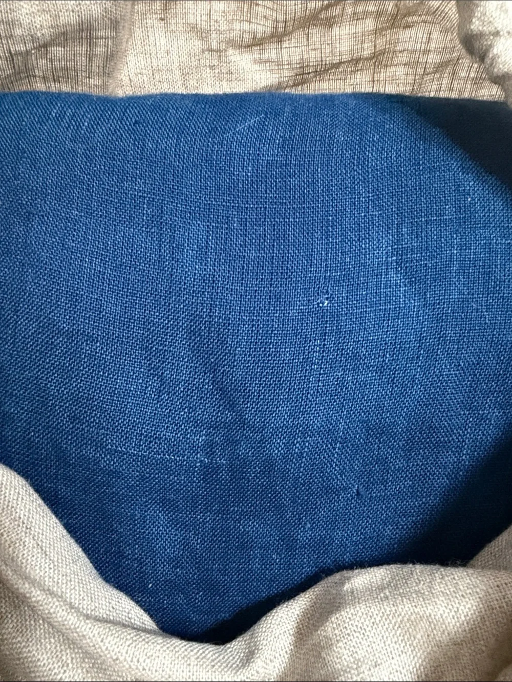 Sembla Organic Natural Linen Duvet Cover Indigo queen size